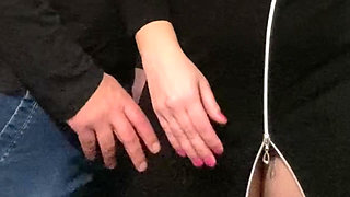 Omg! Penetrated Under Dress in the Subway! Fingers Stranger Under Dress