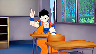 The teacher Android 21 fuck with Gohan on the classroom - DragonBall Zex Series