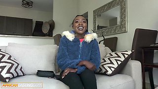 Tiny 18yo Black Cutie Starts Shy Then Goes Wild In Homemade Casting