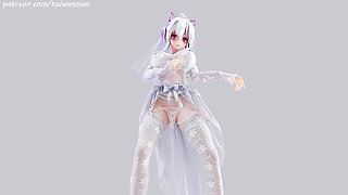[mmd] Weak T-ara Bridal Erotic White Silk Wedding Dress