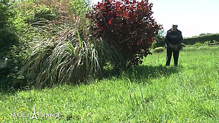 Pretty Young Redhead Slut Suntbathing Licked and Fucked by Papy Pervers