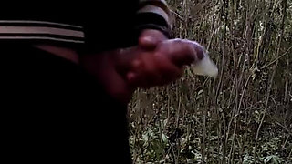 Outside Jerk off with Cum Filled Condom I Was Fucked Before