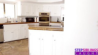 Step Siblings Caught featuring Alex Grey and Rion King's blowjob dirt