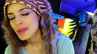 Close up teen foot worship