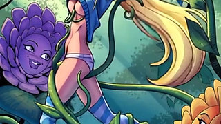 Young girl dancing in the jungle