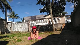 My Naughty Wife Sunbathing Naked in Our Yard - Big Ass Brazilian Amateur HD