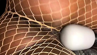 Ebony MILF dildoed her juicy black pussy