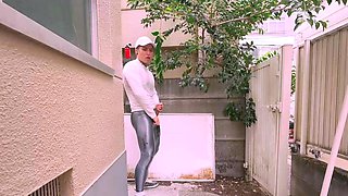 Tattooed Gay Cant Hide Horniness Outdoor