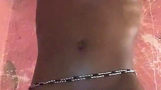Hot Ebony Babe Caressing Her Tits Dancing and Twerking Front and Back View