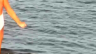 Curvy Young MILF Skinny Dipping in October