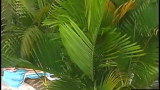 Blonde and Brunette MILFs Passionate Lesbian Sex by the Pool