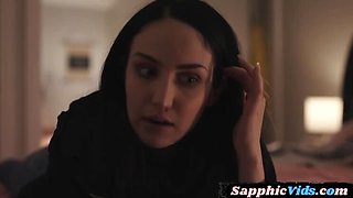 Busty MILF Step Mom Scissoring and Licking Lesbian Lover in Hot Sapphic Duo