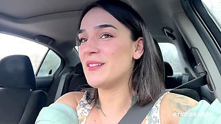 Ersties - Harper gets turned on and masturbates to climax in the car